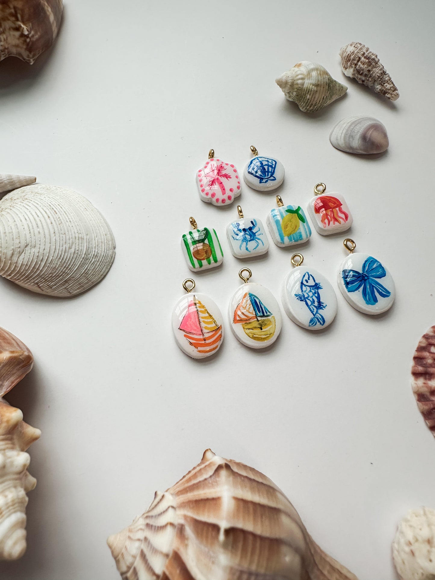 Coastal Hand Painted Charms *CHARM ONLY