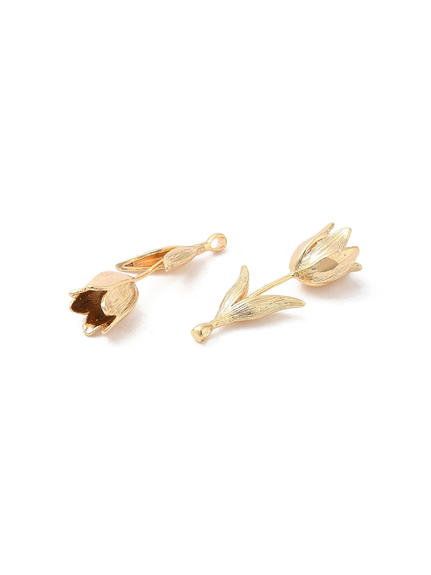 Gold Etched Tulip Charm | Charm Collection