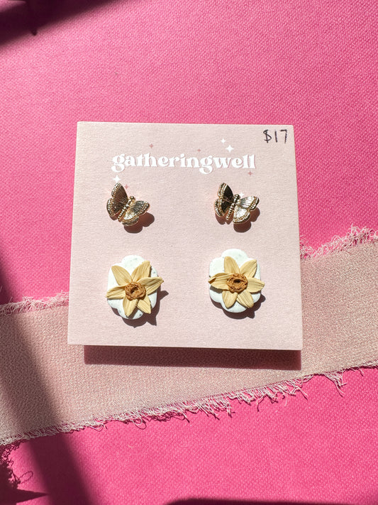 Daffodil Stud Pack| Spring Vintage Inspired Collection