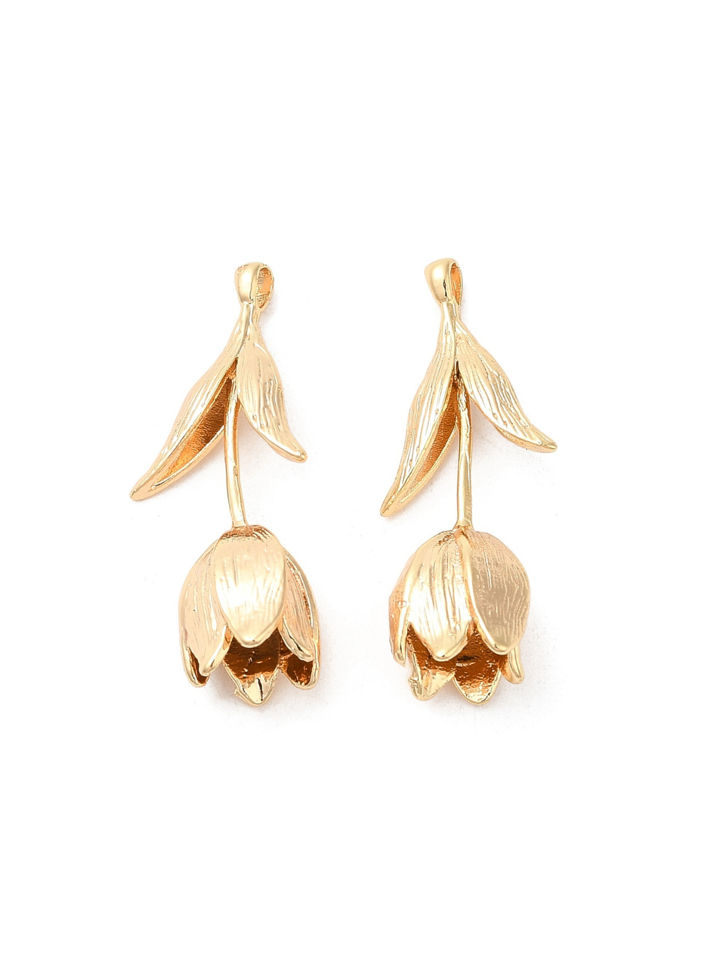 Gold Etched Tulip Charm | Charm Collection