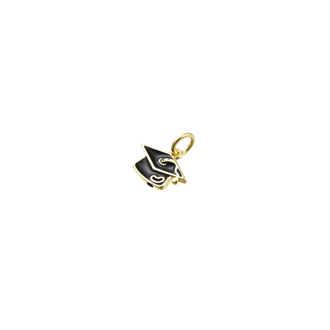 Gold Classic Graduation Cap Charm | Charm Collection