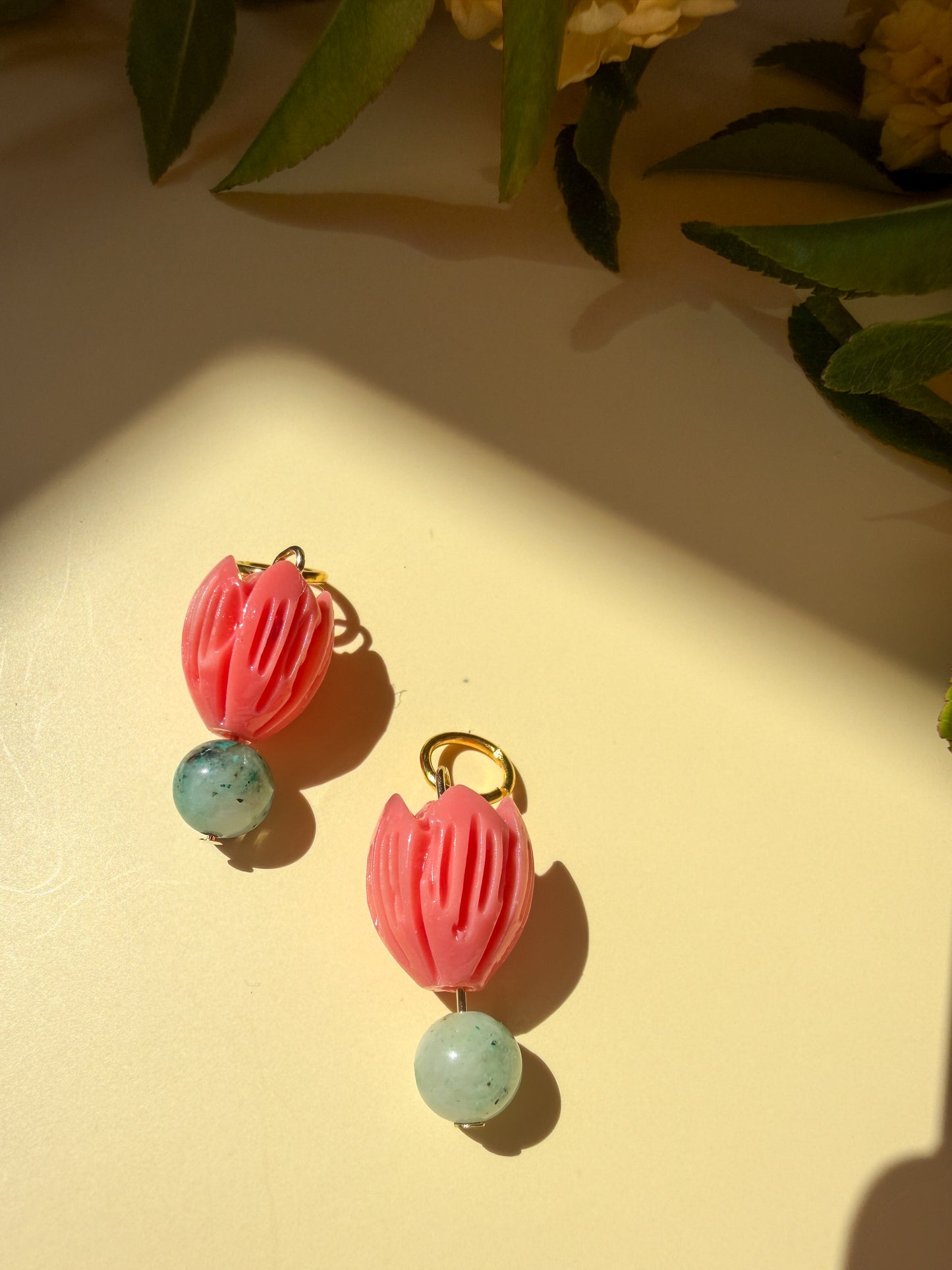 Pink Tulip Jasper Beaded Earrings | Garden Party Collection