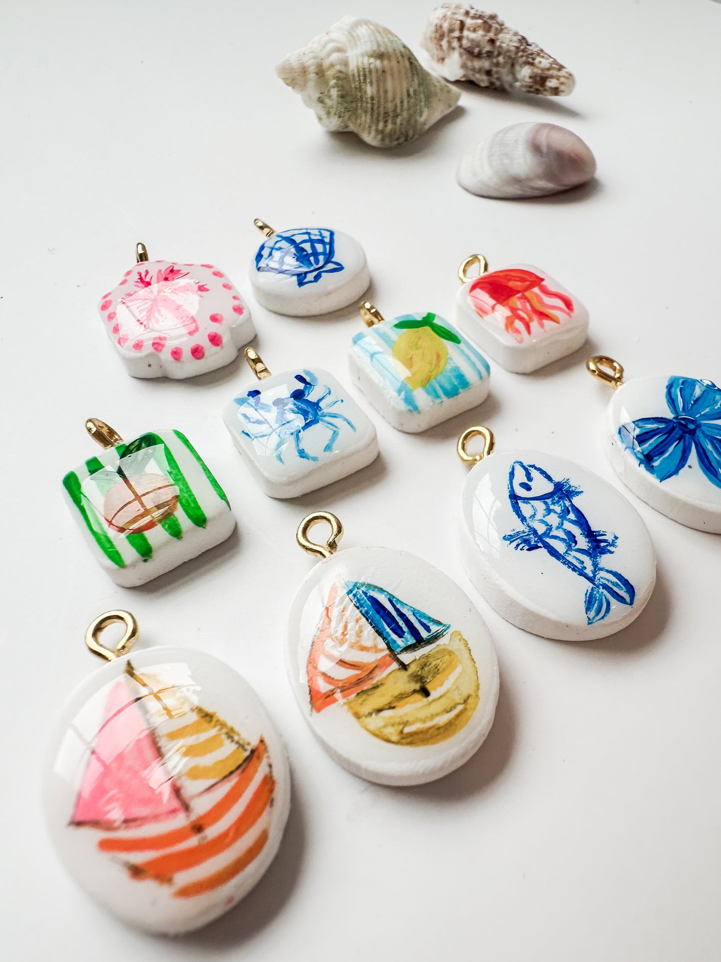 Coastal Hand Painted Charms *CHARM ONLY
