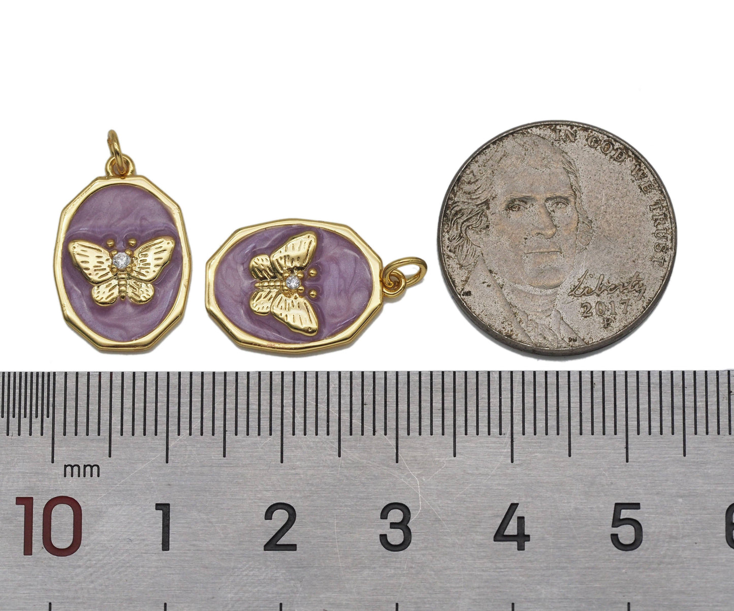 Purple Enamel Butterfly Charm, *charm only