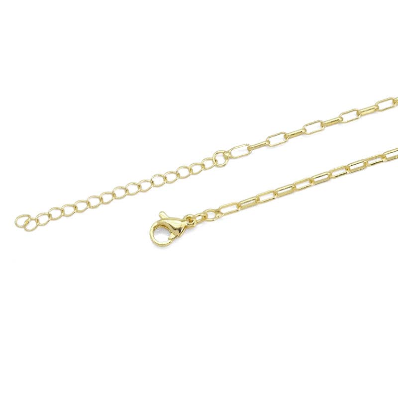 Necklace | Thin Gold Paperclip Link Chain Adjustable Necklace