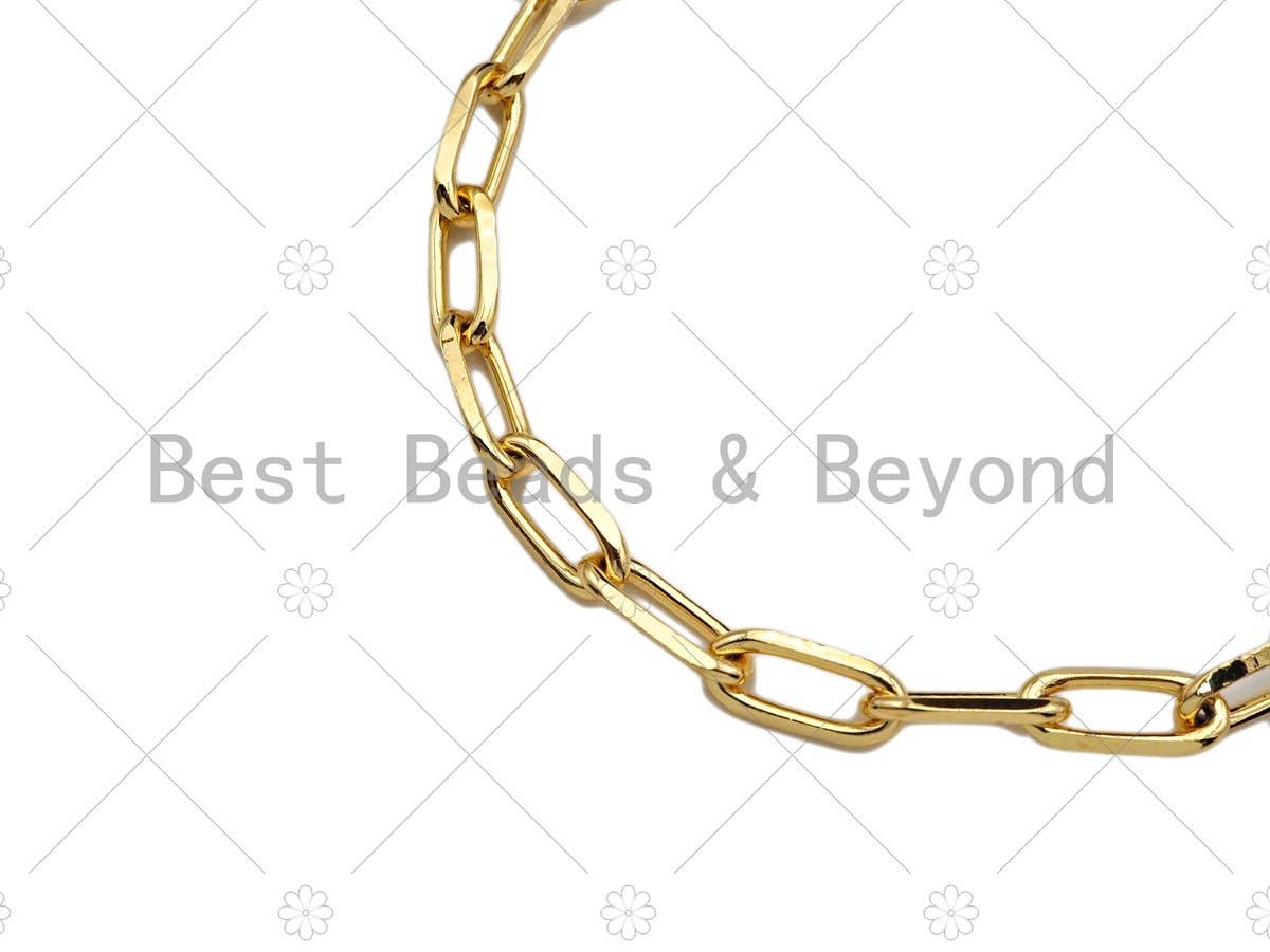 Thick 18" Gold Finish Paperclip Chain Necklace | Charm Collection