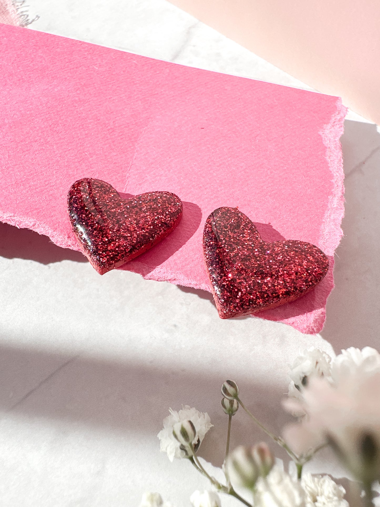 Sparkle Red Heart Studs | Be Mine, Valentine