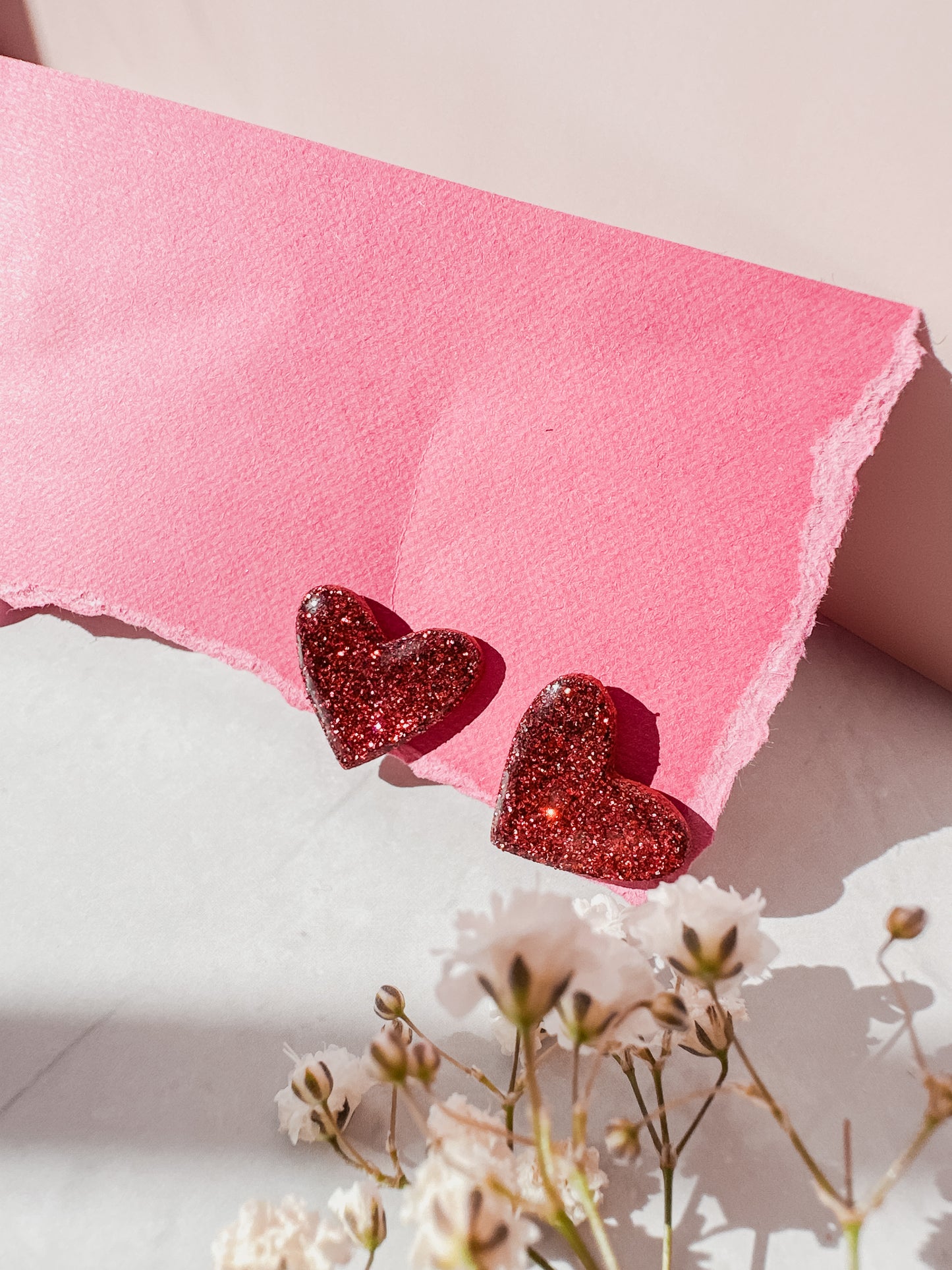Sparkle Red Heart Studs | Be Mine, Valentine