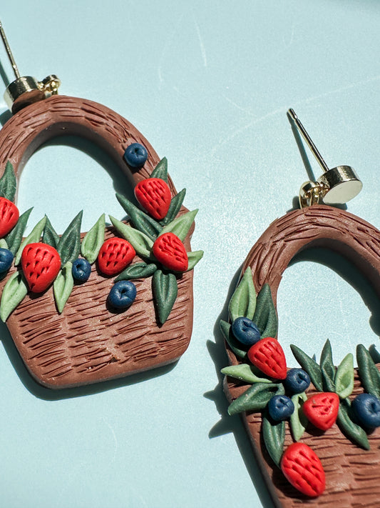 Berry Basket Earrings | Fruit Salad Collection