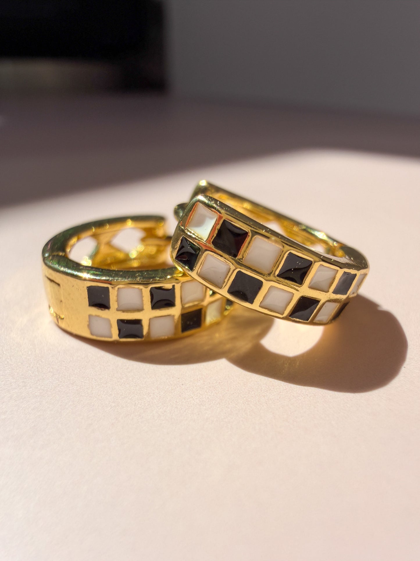 Checkered Mini Hoops | Garden Party Collection