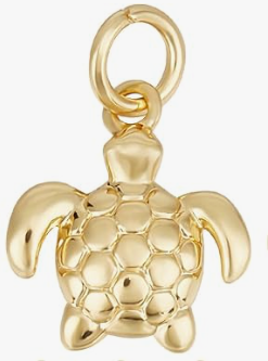 18k Dainty Gold Turtle Shape Pendant/Charm,Cute Turtle Charm, Necklace Bracelet Charm Pendant,11x13mm, Sku#Y401