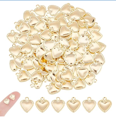 Tiny Gold Heart Charm, *CHARM ONLY