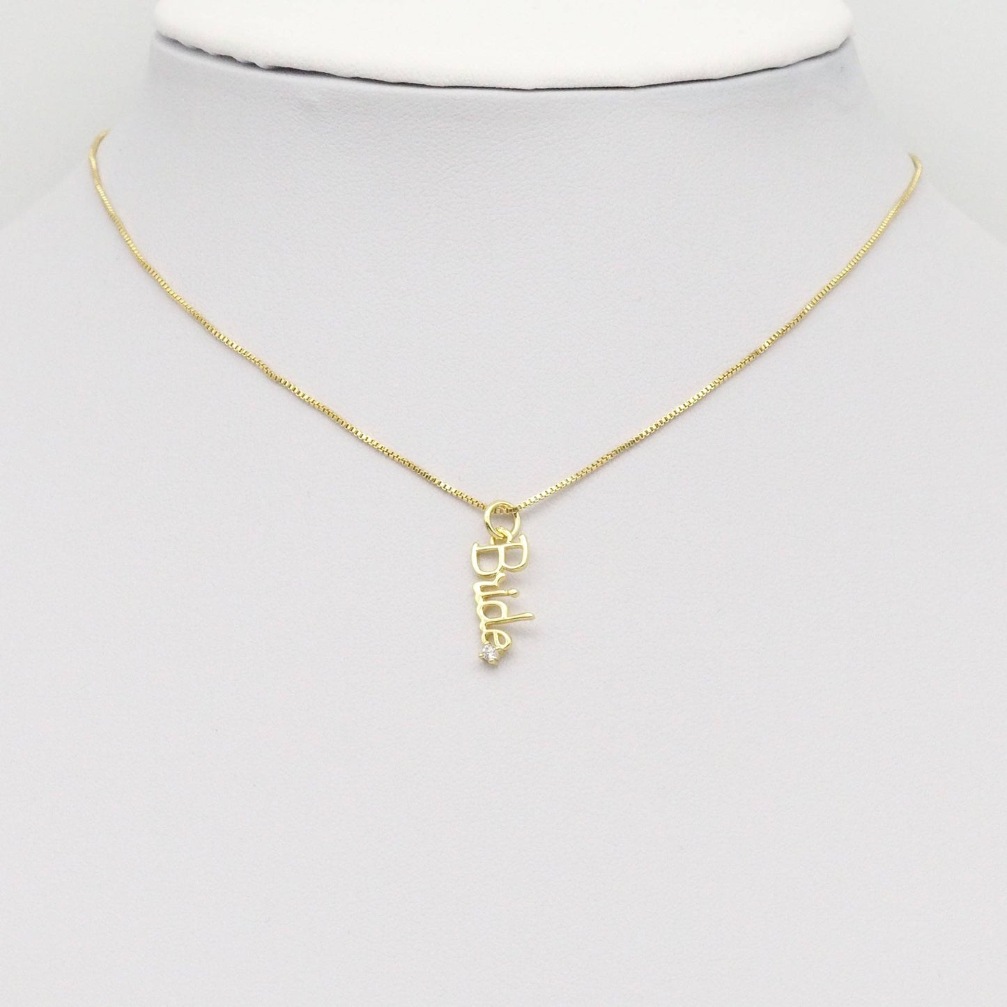 Silver Bride word diamond Charm, *charm only