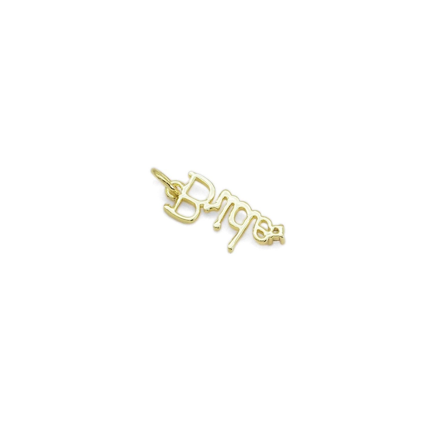 Silver Bride word diamond Charm, *charm only