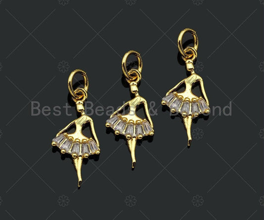 Ballet Dancer Shape Charm, 18K, *Charm Only