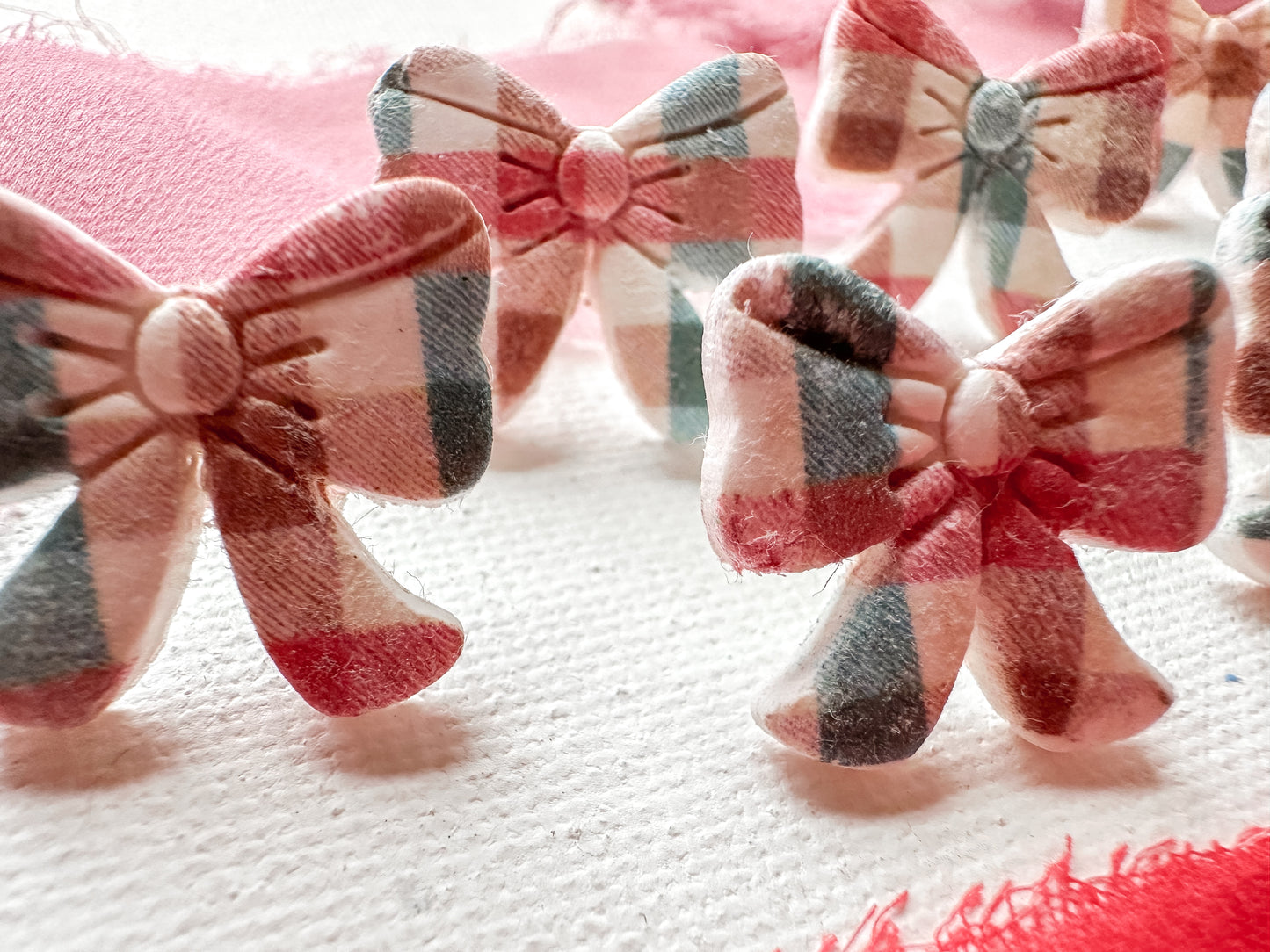 Christmas Plaid Bow STUDS | Holly Jolly Collection