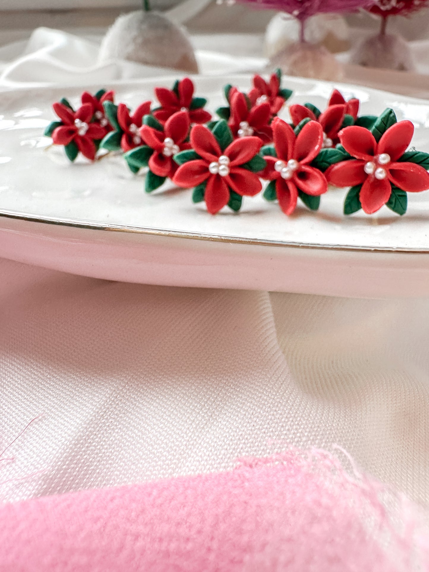 Poinsettia Studs | Holly Jolly Collection