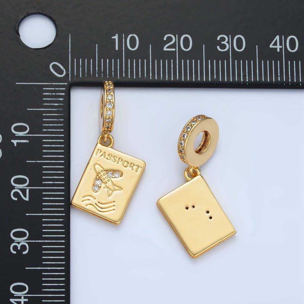 24K Gold Filled Travel Passport Charm | CHARM ONLY