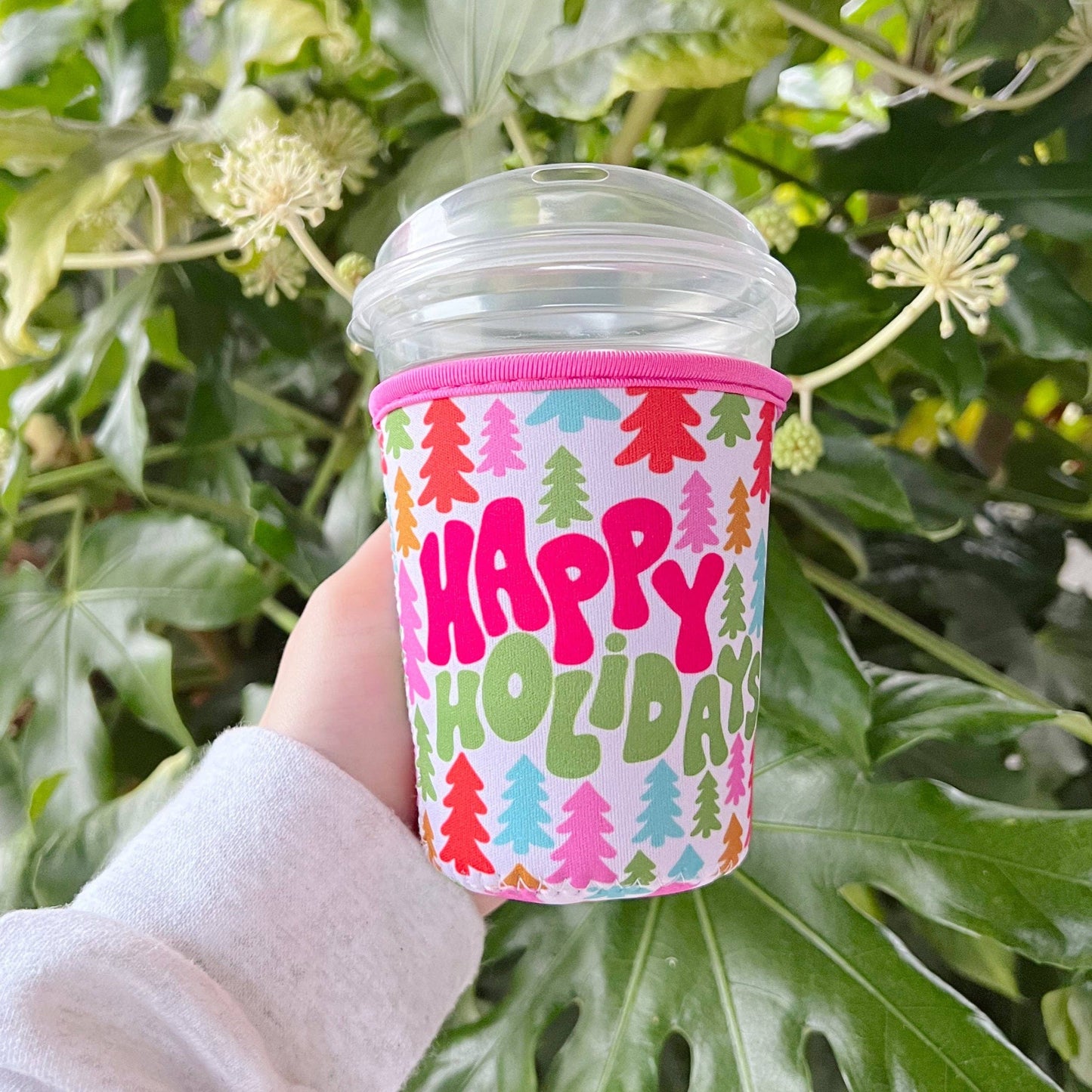 Coffee Cup Cover - Happy Holidays: Small / 16oz