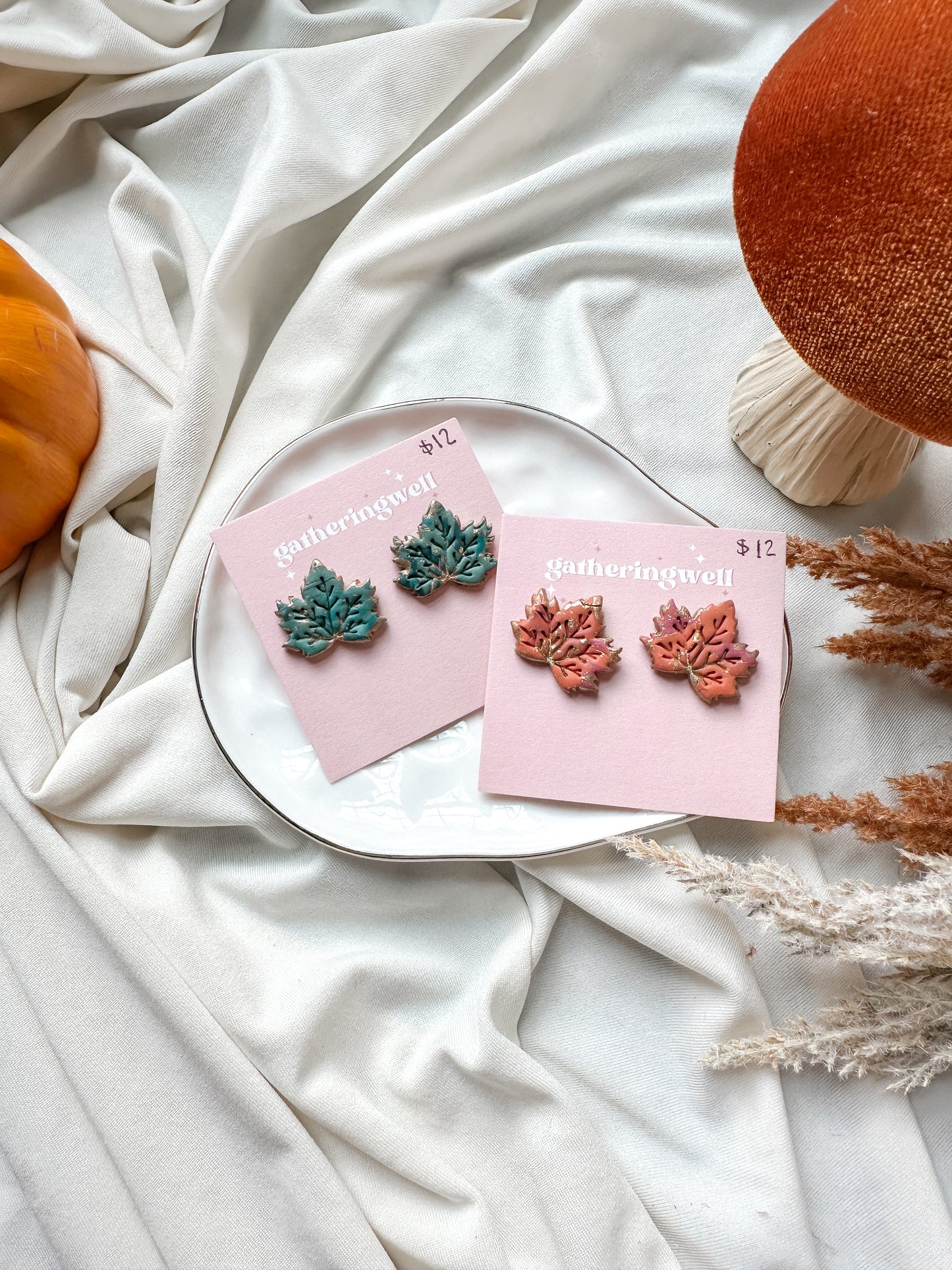 Gold Leaves Studs | fall collection