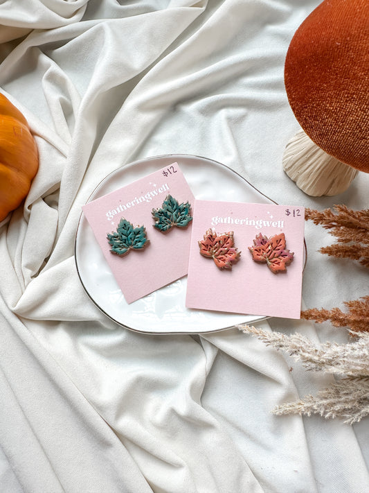 Gold Leaves Studs | fall collection