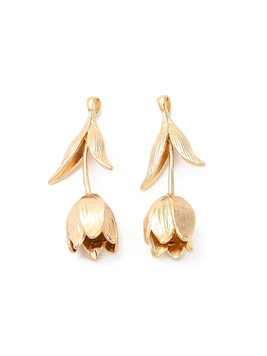 Gold Etched Tulip Charm | Charm Collection