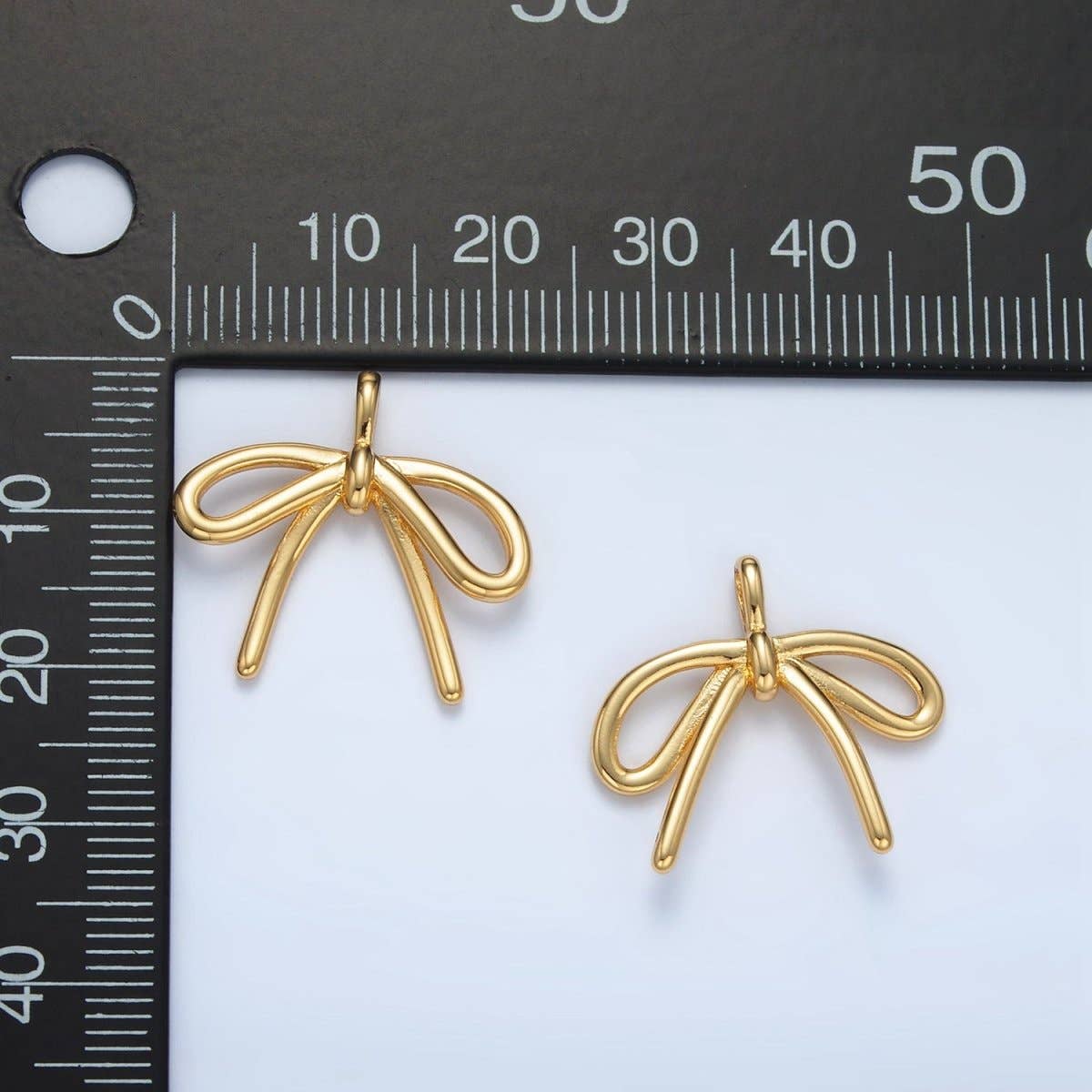 24K Gold Filled Minimalist Tied Ribbon Bow Pendant | CHARM ONLY
