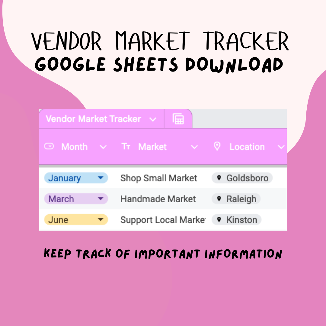 Vendor Market Tracker, Google Sheets | DIGITAL DOWNLOAD | No physical product