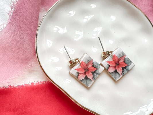 Square Poinsettia Dangles | Holly Jolly Collection