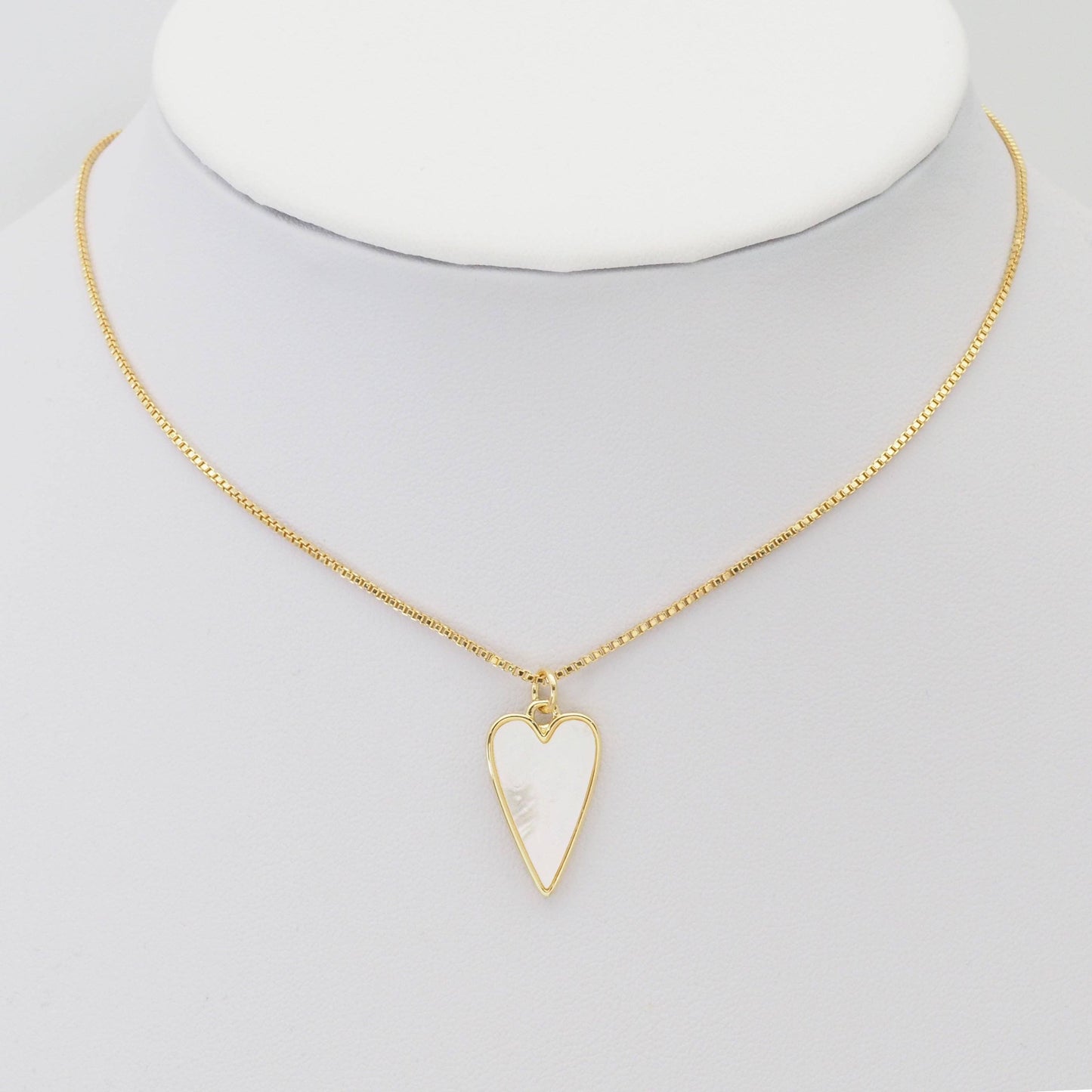 Gold Mother of Pearl Heart Charm, CHARM ONLY