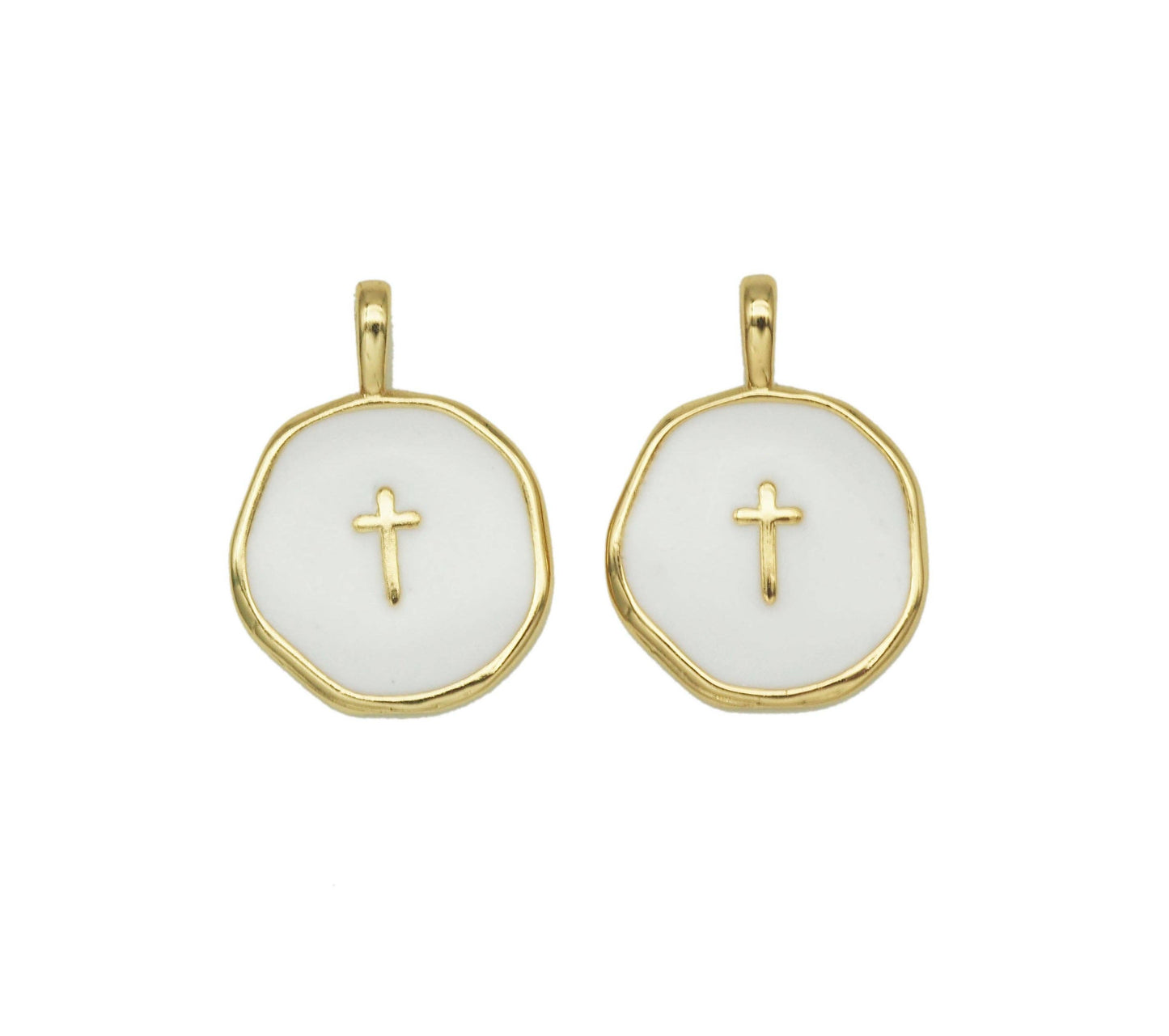 18k gold filled Enamel Cross Charm | CHARM ONLY