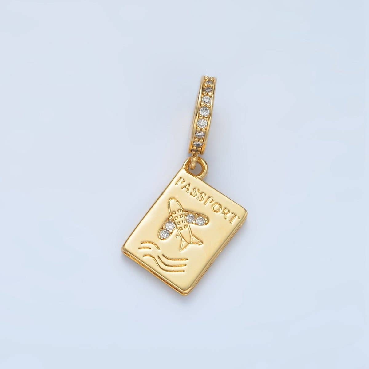 24K Gold Filled Travel Passport Charm | CHARM ONLY