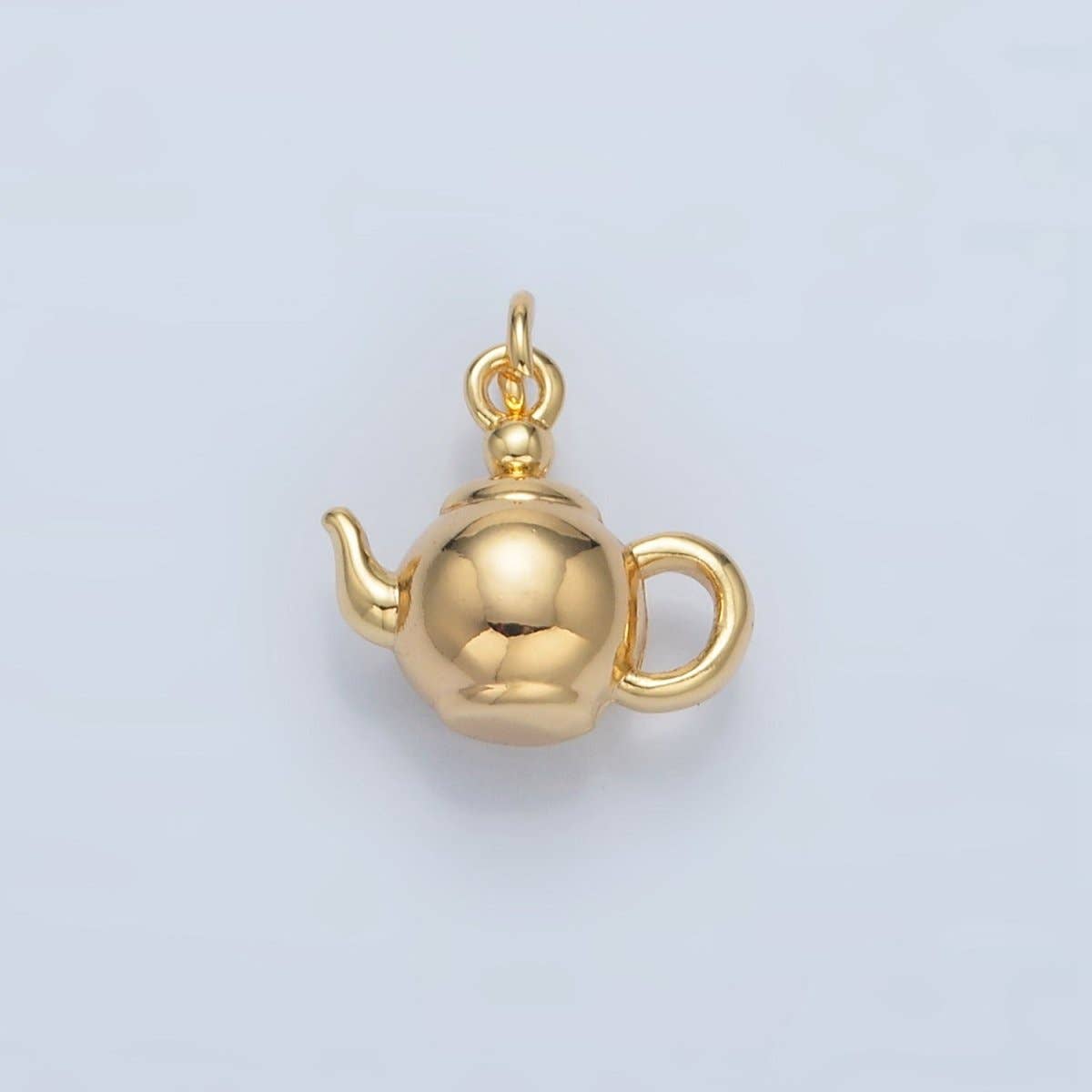 24K Gold Filled Minimalist Tea Pot Drink Mini Multidimensional Charm | CHARM ONLY