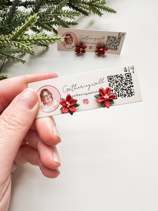 Poinsettia Studs | Holiday Collection