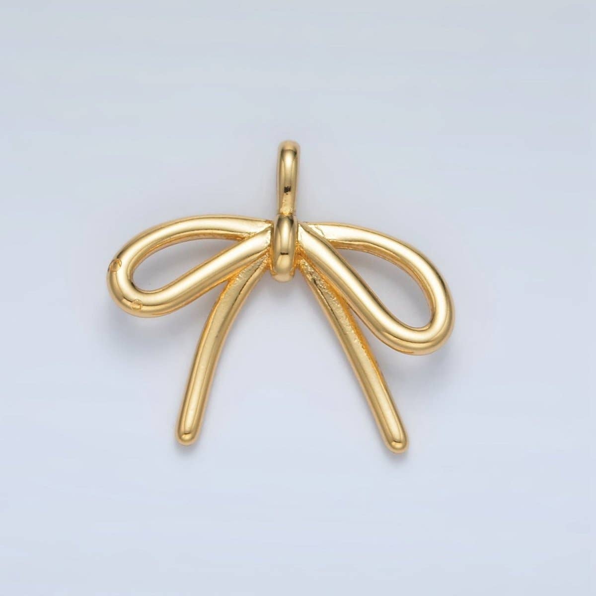 24K Gold Filled Minimalist Tied Ribbon Bow Pendant | CHARM ONLY