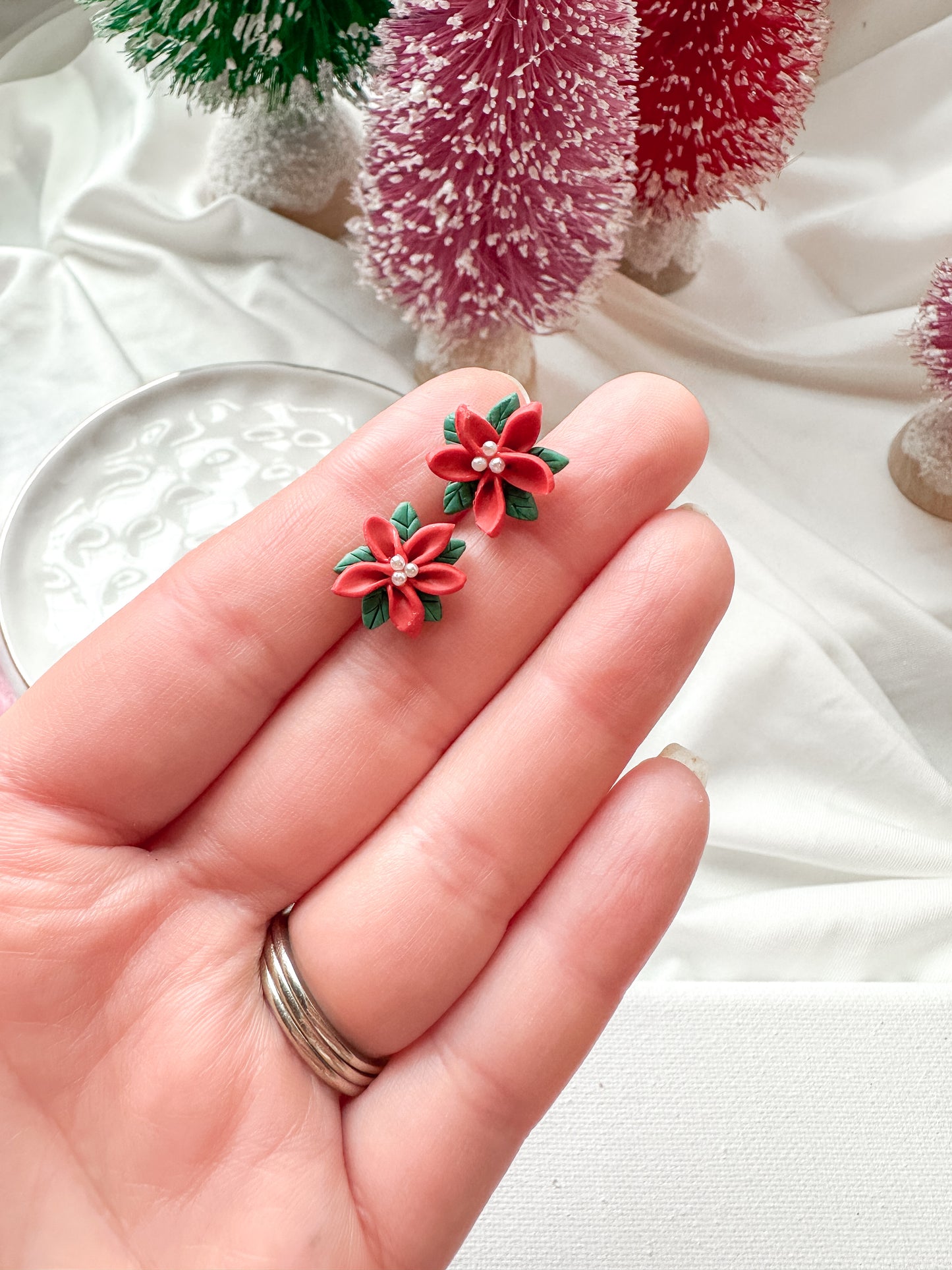 Poinsettia Studs | Holly Jolly Collection