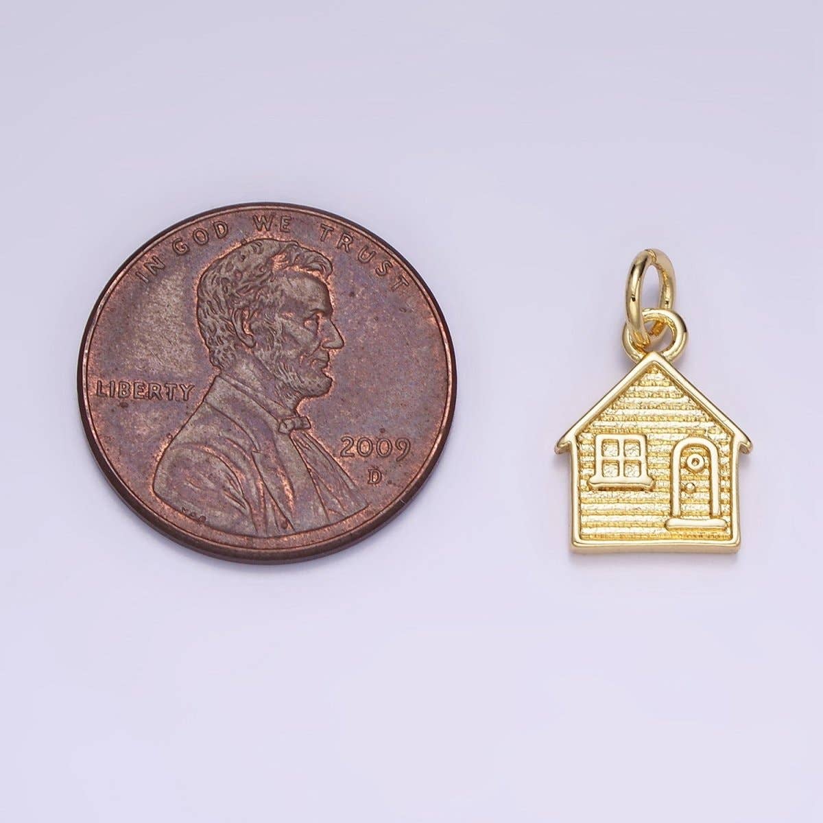 14K Gold Filled Mini House Home Textured Charm | CHARM ONLY