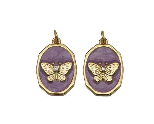 Purple Enamel Butterfly Charm, *charm only
