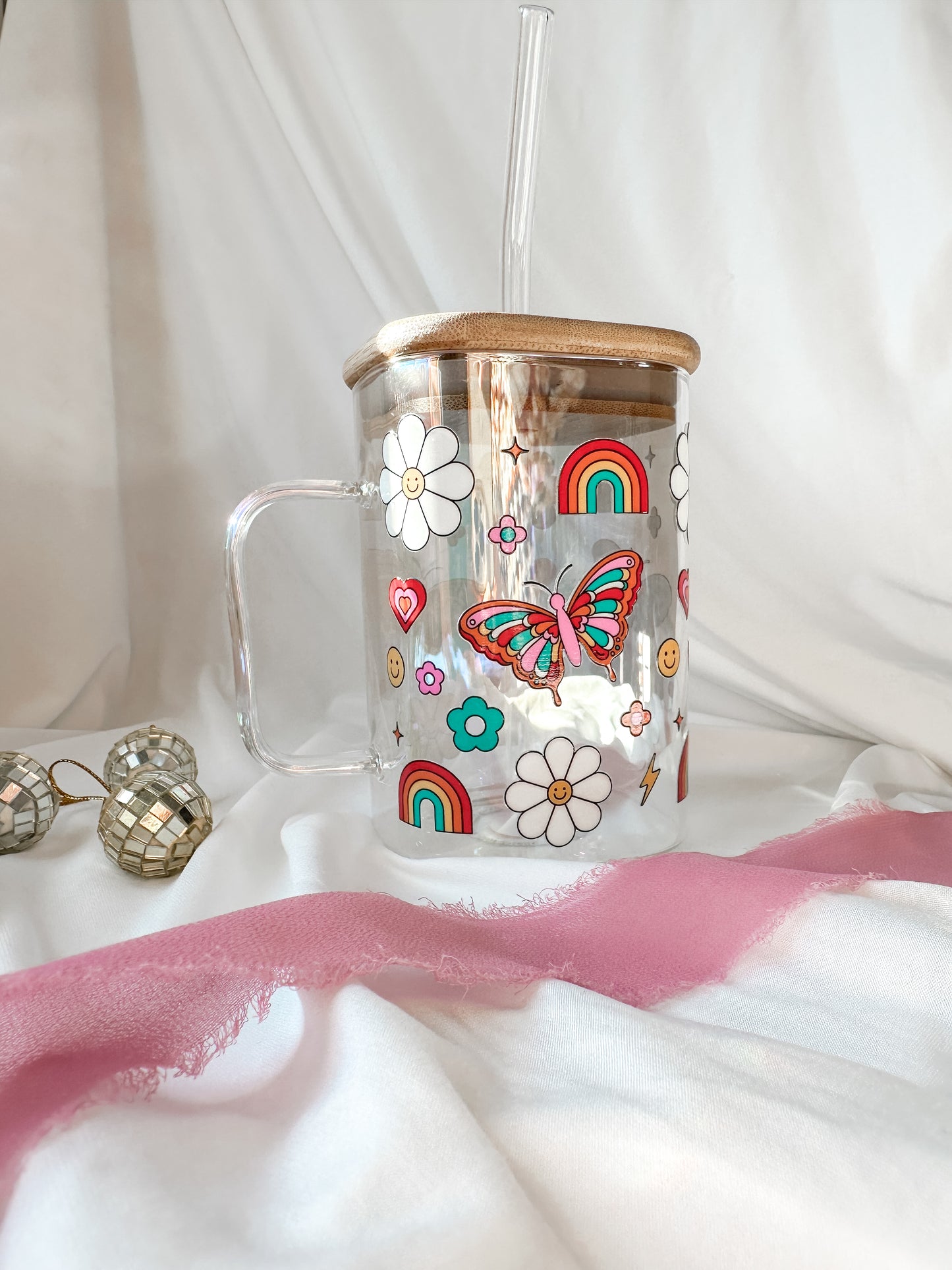 Retro Butterfly | square mug  | 20 oz Coffee Mug - hot or cold