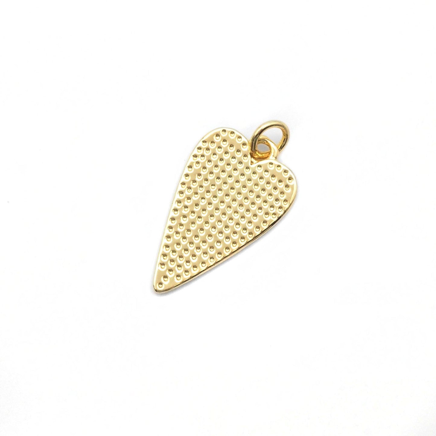 Gold Mother of Pearl Heart Charm, CHARM ONLY