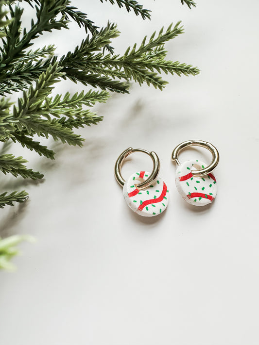 Christmas Tree Cake Inspired Hoops | Holiday Collection