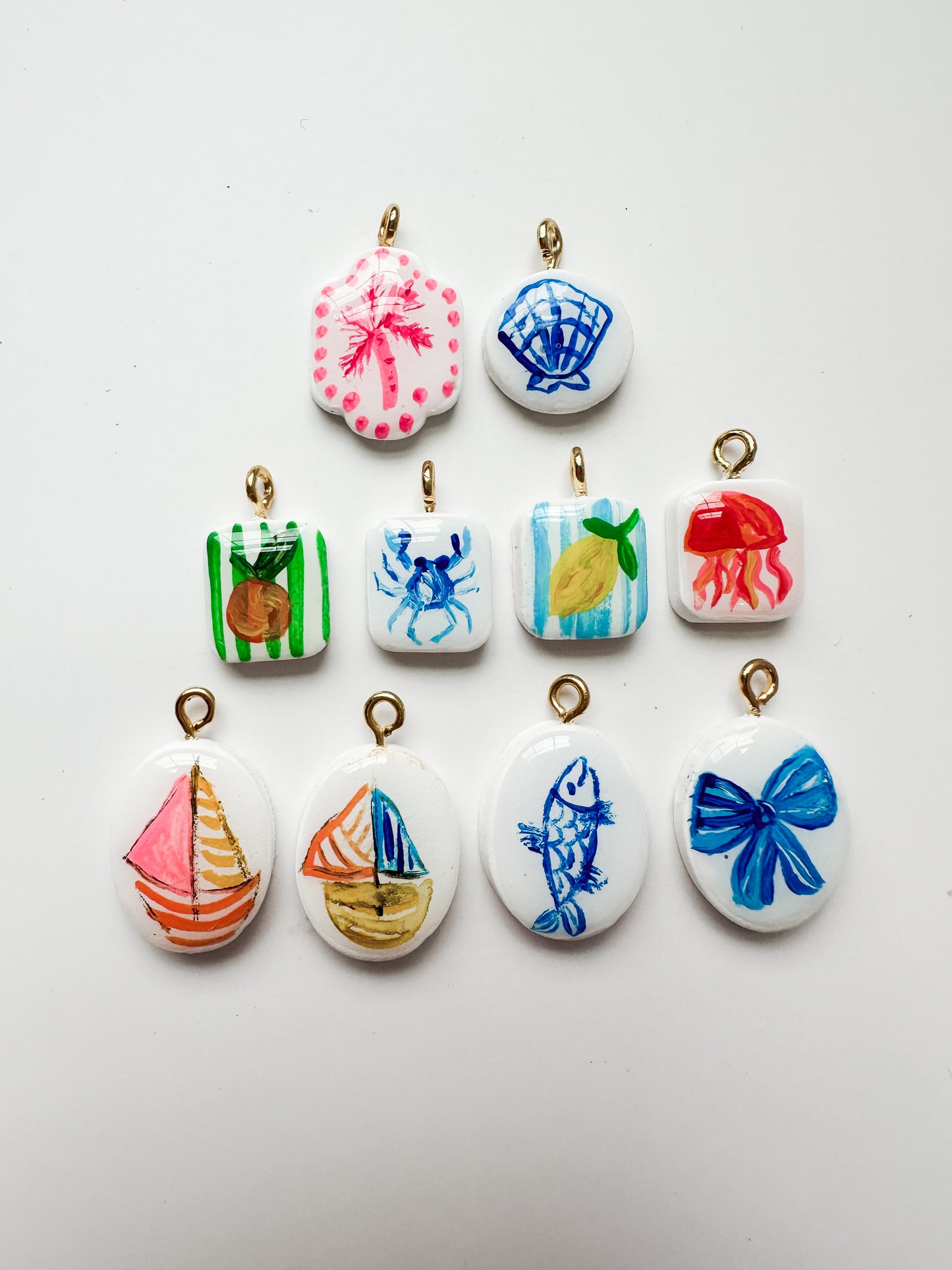 Coastal Hand Painted Charms *CHARM ONLY