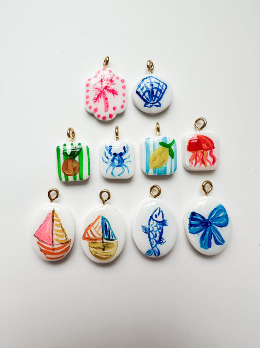 Coastal Hand Painted Charms *CHARM ONLY