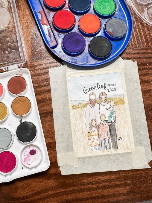 Watercolor Ornament Hand-painted Family Portraits | Ornaments | Customizable