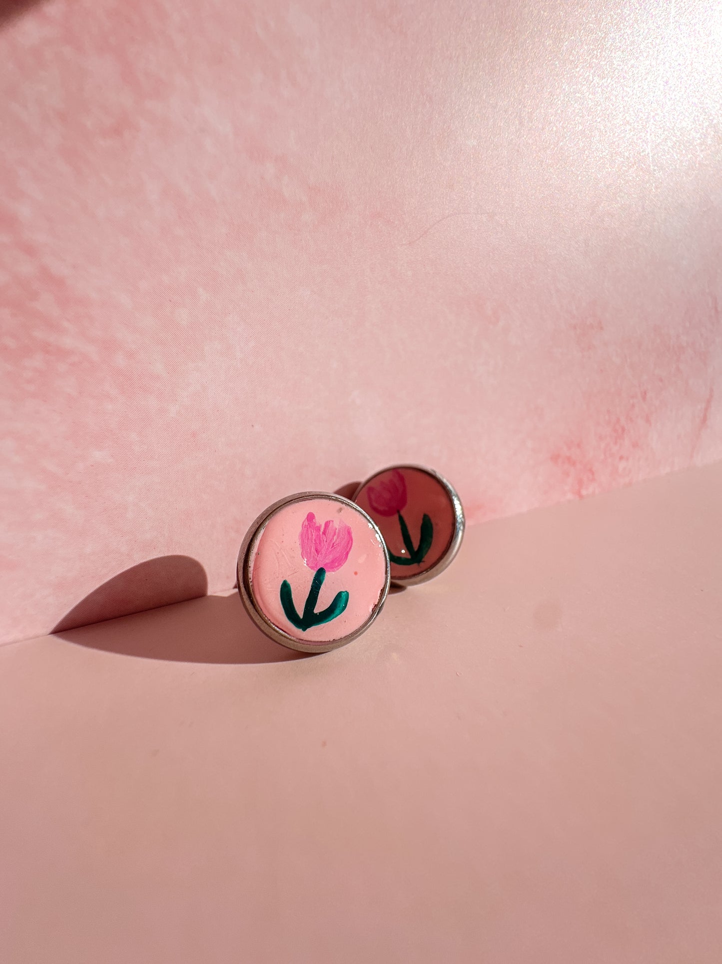 Hand Painted Tulip Studs | surgical steel posts | Spring Vintage Inspired Collection