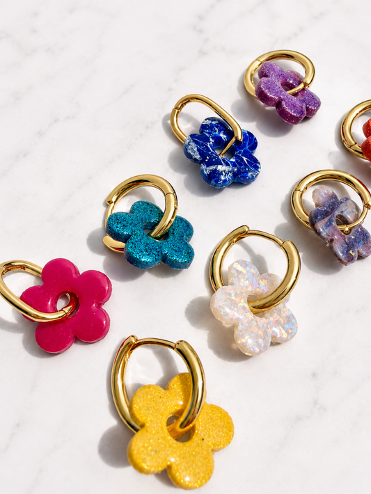 Flower Charms | Earring Charm Bar | charms ONLY *hoops not included*