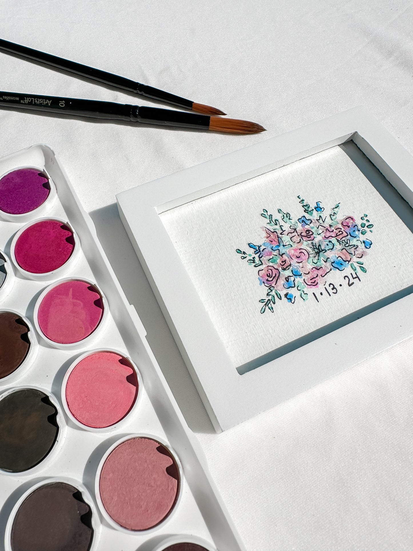 Watercolor Hand-painted Bridal Bouquets | Customizable