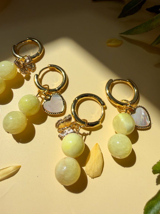 Butter Yellow Beaded Earrings | Garden Party Collection