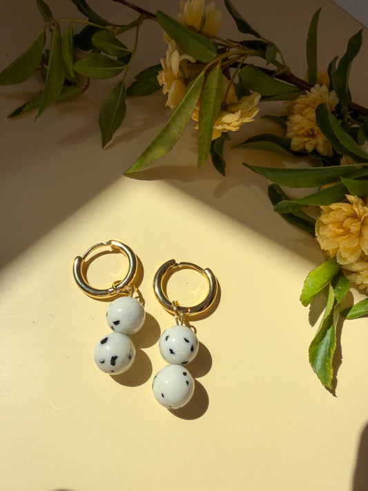 Dalmatian Jade Beaded Earrings | Garden Party Collection