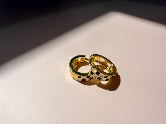 Checkered Mini Hoops | Garden Party Collection